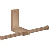 Hansgrohe AXOR UNIVERSAL Rectangular Toilettenpapierhalter, Metall, doppelt, 42657310, Farbe: Brushed Red Gold