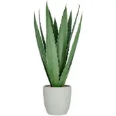 Creativ Green künstliche Pflanze Agave im grauen Zementtopf, 80cm, UV-beständig