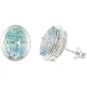 Trendor 21340-03 Damen-Ohrringe 925 Silber Zirkonia-Ohrstecker Swiss Blue