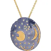 Trendor 21451 Damen-Kette Himmelsscheibe von Nebra Silber schwarz/gold ⌀ 30 mm