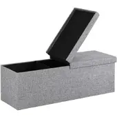 Casaria Sitzbank Hellgrau 115x38x38cm mit Klappdeckel