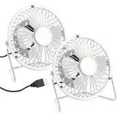 Sichler Haushaltsgeräte 2er-Set Mini-USB-Tischventilator, Vollmetall, neigbar, 2,5 W, Ø 10 cm