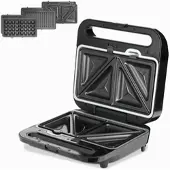 Monzana Kontaktgrill XXL 3in1 Schwarz/Silber 1.000W