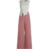 Vera Mont Jumpsuit "Jumpsuit mit weitem Bein", Damen, Gr. 40, EURO, rosa (rosé, cream), Obermaterial: 95% Polyester PES. 5% Elasthan EL., Overalls Jumpsuit