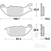 TRW Bremsbeläge organisch MCB883 106,7/91,4x42,4/39,8x10mm