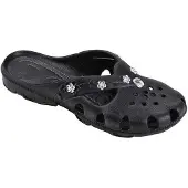 Fashy Schuhe Damen Badelatschen Badepantoletten Clogs Brighton 7621, Schuhgröße:37, Farbe:Schwarz
