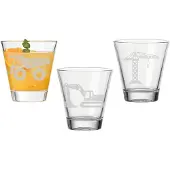 Luxentu Kinderbecher "Kinderbecher Baustellenfahrzeuge 215 ml 3er Set transparent"