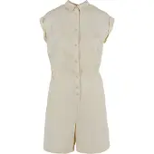 Urban Classics Ladies Viscose Twill Jumpsuit Whitesand Größe: L | Jumpsuits Outlet | Damen | Weiß