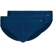 Skiny Slip "Slip 2er Pack", Herren, Gr. L, blau, Obermaterial: 100% Baumwolle CO., Unterhosen Slip