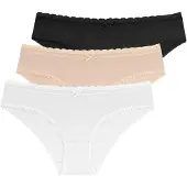 Dorina Slip "Naomi" 3er Pack, mit zarter Spitze verziert