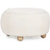 Bizzotto Hocker Irisha mit Behälter, Boucle-Stoff rund, modern, Weiß, gepolstert, Stauraum