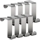 TOJ Living Türhaken – 8er-Set – Edelstahl – Silber – Über-Tür – bis 5 kg belastbar