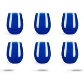 Excelsa 6er-Set Gläser Cobalto aus Glas 8,5x8,5x10 cm blau