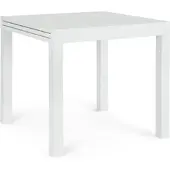 Natur24 Ausziehbarer Tisch Cliv 80/160 x 80 x 75 cm Aluminium Weiß