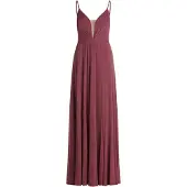 Vera Mont Abendkleid mit Lurexfaden in Grey/Dark Red | Gr.: 42