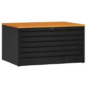 LÜLLMANN Zeichnungsschrank, 6 Schubladen DIN A1, 605 x 1135 x 835 mm, tiefschwarz/buche