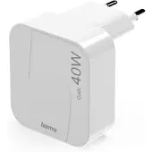 Hama Schnellladegerät GaN, 2x USB-C, faltbares Mini-Ladegerät, PD, 40 W,