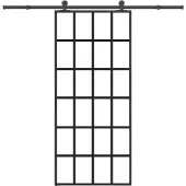 vidaXL Schiebetür mit Beschlag 90x205 cm ESG-Glas & Aluminium