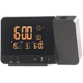 INFACTORY Funk-Wetterstation mit Projektions-Wecker, Außensensor & USB, schwarz
