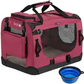 Casaria Cadoca Tiertransportbox S 50x34x36cm dunkelrot