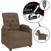 vidaXL Relaxsessel Elektrisch Braun Stoff
