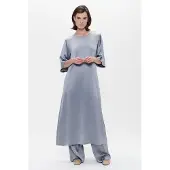 ZENGGI Satin Dress Silver Mink Größe: S | Bademäntel Outlet | Damen | Grau