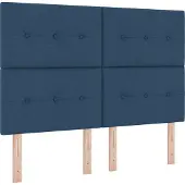 vidaXL Boxspringbett mit LED-Lichtleisten Blau 140 x 190 cm Stoff