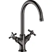 Hansgrohe 2-Griff-Waschtischarmatur AXOR MONTREUX 210 DN 15 o Zugstange polished black chrome ohne Zugstange polished black chrome