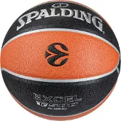 Spalding EXCEL EUROLEAGUE Basketball in schwarz, Größe 7