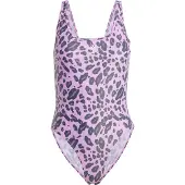 Adidas Badeanzug, einteilig, mit Animal-Print, Rückenteil in U-Form, Damen Essentials