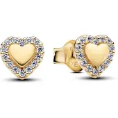 Pandora 264363C01 Damen-Ohrringe Ohrstecker Halo Herz Goldfarben