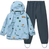 Liewood Regenanzug Kinder Pedia Regenbekleidungs-Set Fun / Beach Blue-Größe 134