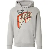 Superdry für Herren. M2014356A Graues North Cali-Kapuzensweatshirt (L), Lässig, Baumwolle