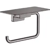 Hansgrohe AddStoris Toilettenpapierhalter, mit Ablage, 41772340, Farbe: Brushed Black Chrome