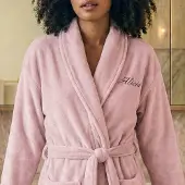 Yoursurprise Bademantel mit Namen - Damen - Pink (S/M)