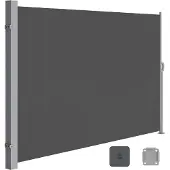 Songmics Seitenmarkise, Sichtschutz, 160 x 300 cm, ausziehbar，Markise, aus 220 g/m² Polyester,Blickdicht, Seitenrollo, für Balkon, Terrasse, Garten, anthrazit GSA160TG