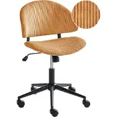 Beliani Bürostuhl Orange Cord Drehbar Höhenverstellbar Modernes Design Retro Stil Schreibtischstuhl Computerstuhl für Homeoffice Büro Arbeitsplatz