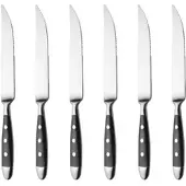 Gräwe Steakmesser 6 Stück, geschmiedet, schwarz, Serie Nürnberg