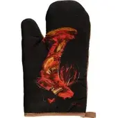 Fackelmann Ofenhandschuh Koi, 11011, schwarz, bis 250°C hitzebeständig, aus Baumwolle