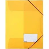 Durable Eckspanner 999109647, A4, Kunststoff, gelb, 3 Einschlagklappen, 5 Stück