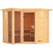 Karibu Sauna »Kunda«, für 4 Personen, ohne Ofen - beige