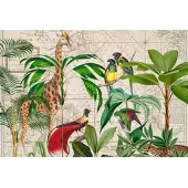 Living Walls Fototapete "ARTist Palm Tree Map" Vlies, Wand, Schräge