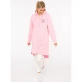 Zwillingsherz Jerseymantel "Meer", Damen, Gr. S/M, pink, angeraute Sweatware, Obermaterial: 50% Baumwolle, 50% Polyester, Mäntel Jerseymantel, mit großer Stickerei am Rücken und Anker