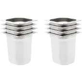vidaXL Gastronormbehälter 8 Stk. GN 1/6 200 mm Edelstahl
