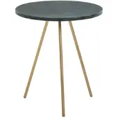 FineBuy Beistelltisch Sofatisch Echter Marmor Ø 38 cm Tisch Wohnzimmertisch Rund