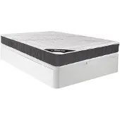 Vente-unique Set aus Bettgestell + Matratze - 160 x 200 cm - Hybridmatratze - Taschenfederkern - Auflage Memory Schaum - Stärke 27 cm - Weiß - ATLANTIDE von YSMÉE