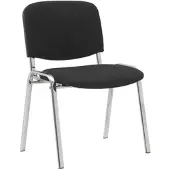 BIG Möbel Konferenzstuhl Iso | Verchromt | Schwarz | stapelbarer Besucherstuhl