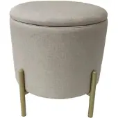 Echtwerk Hocker Logan Creme mit Stauraum