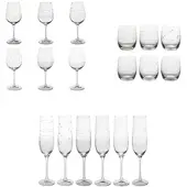 TABLE PASSION Gläserset 18-teilig Graphik - Transparent Rund Cristallin