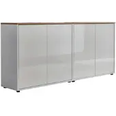 BMG Möbel Sideboard Mailand Set 2 Weiß/Eiche